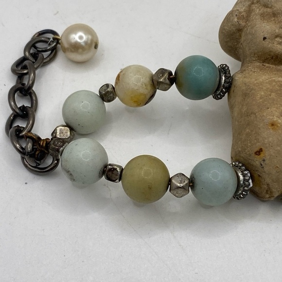 Vintage German Bisque Baby Doll Bracelet with Calcite Stones - Picture 9 of 11